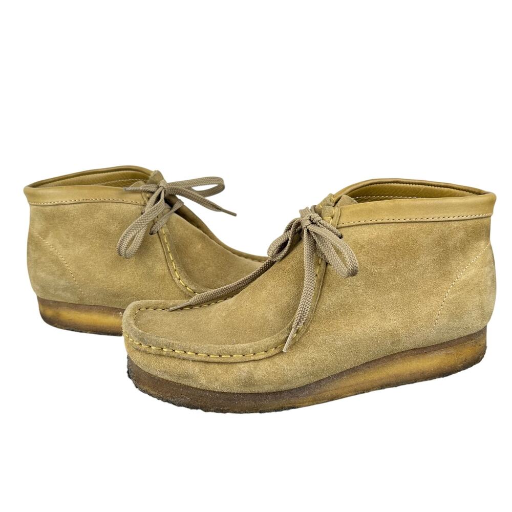 Women's Clarks Originals Wallabies Tan Suede Leather Suede Chukka Boots (8.5) - Picture 2 of 11